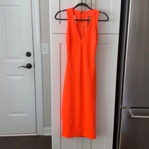Neon Orange Bodycon Dress
